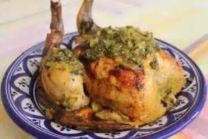 poulet-roti-a-la-chermoula-aux-lentilles