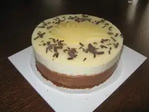 bavarois poire sur fondant au chocolat