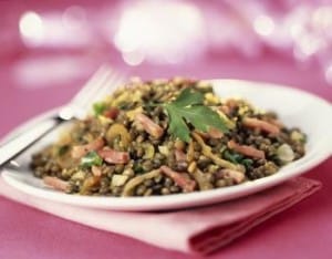 salade de lentilles aux lardons