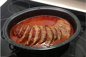 pain de viande sauce rouge avec mijoteuse
