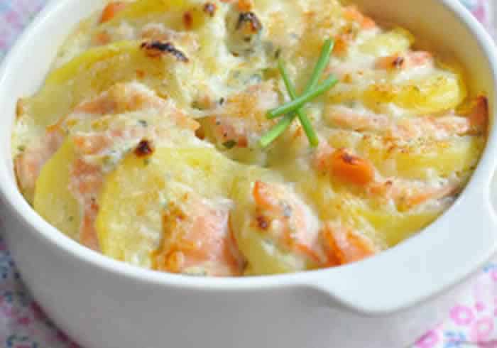 saumon et pommes de terre au creme avec cookeo