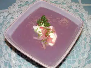 soupe froide de chou rouge gaspacho avec thermomix