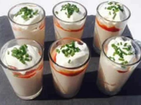Verrines Champignons et Crème de Jambon