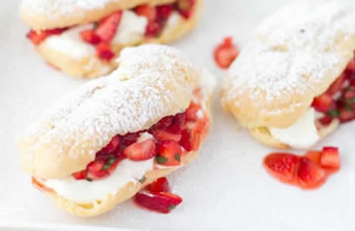 mini eclairs fraise sans gluten