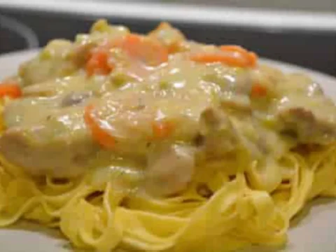Blanquette de poulet aux carottes poireau et vin blanc