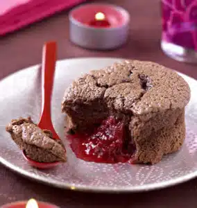 cakes chocolat coulis et pamplemousse