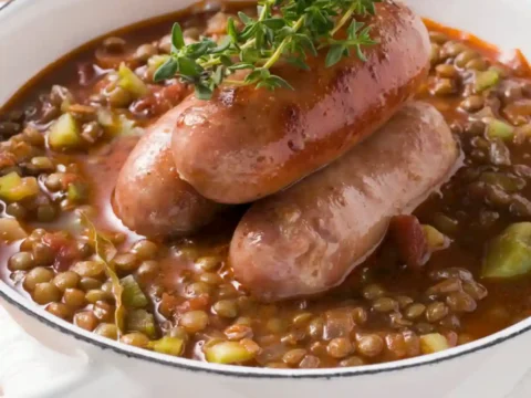 Lentilles aux Saucisses au Cookeo