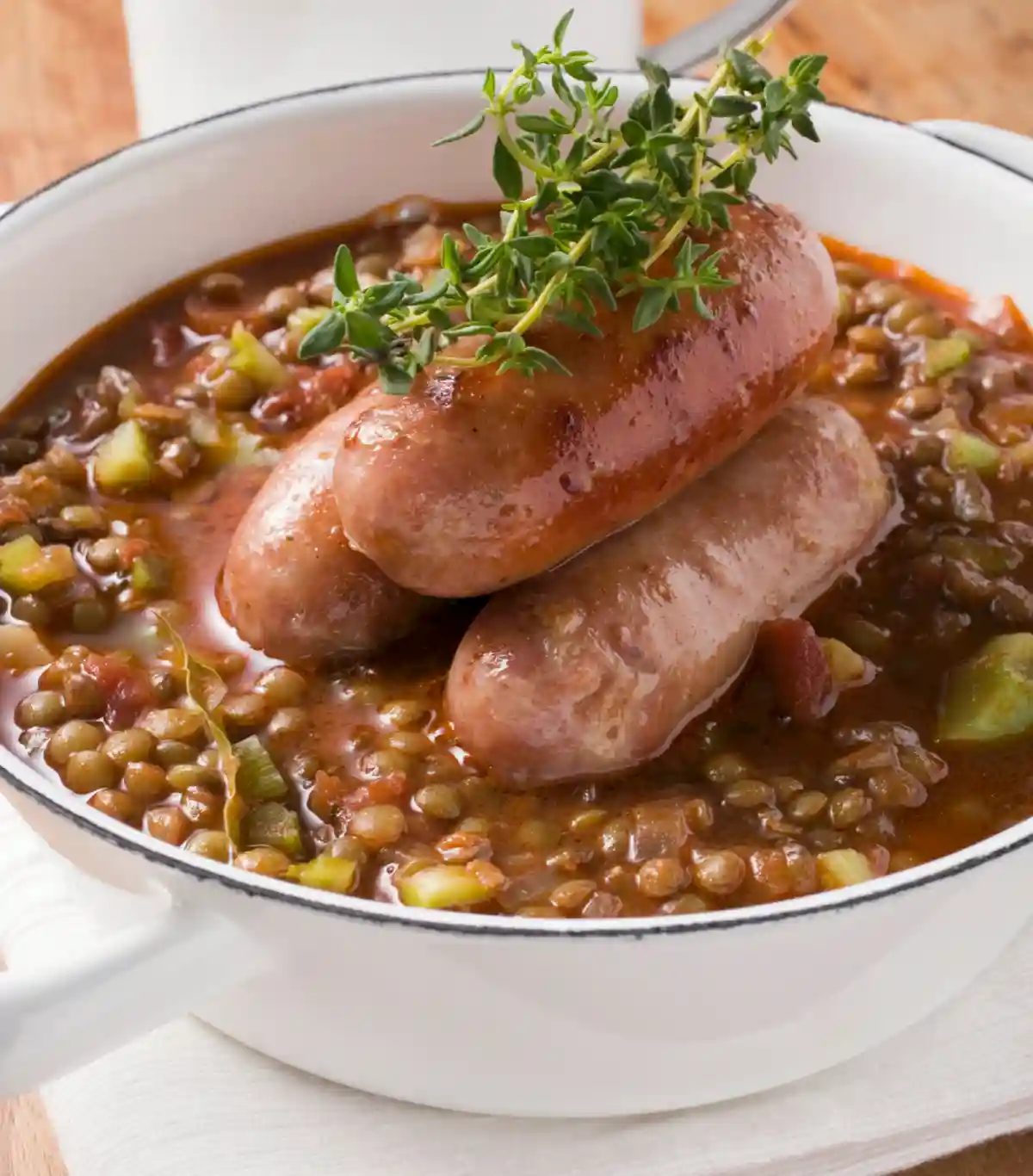 Lentilles saucisses au cookeo