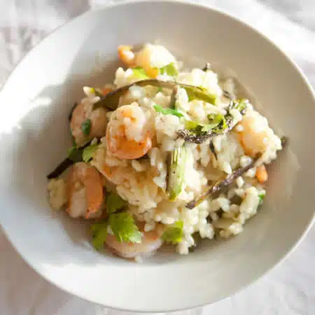 risotto de crevettes poireaux cookeo