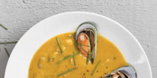 Soupe de potiron aux moules