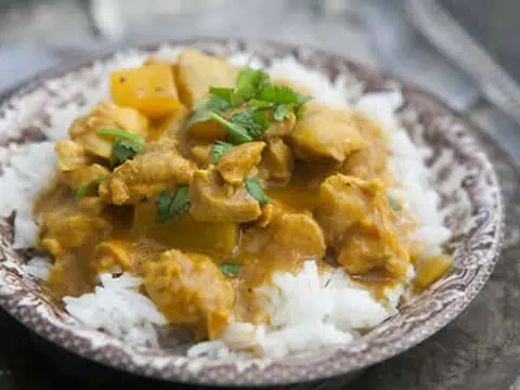 Aiguillettes de Poulet au Curry et Riz au Cookeo