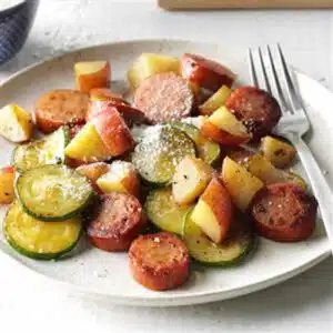 saucisses aux pommes de terre courgettes cookeo