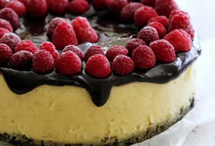 cheesecake chocolat blanc framboises thermomix