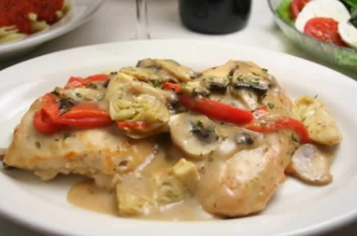 poulet aux champignons creme