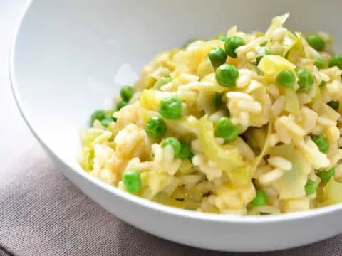 risotto aux poireaux petits pois thermomix