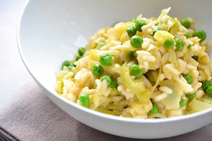 risotto aux poireaux petits pois thermomix