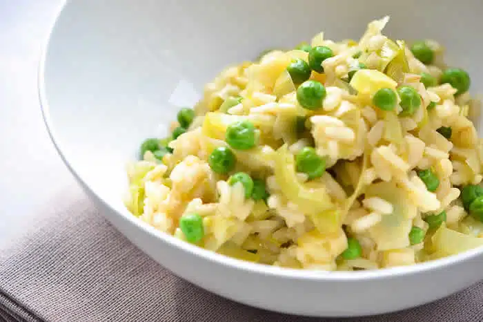 risotto aux poireaux petits pois thermomix