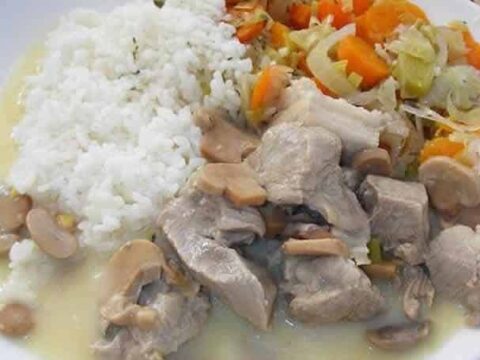 Blanquette de veau riz champignons cookeo