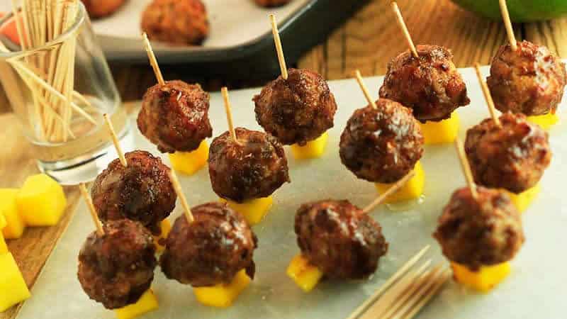 boulettes de dinde glacage mangue