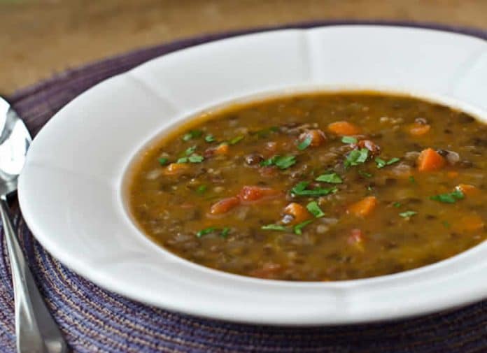Lentilles lardons cookeo