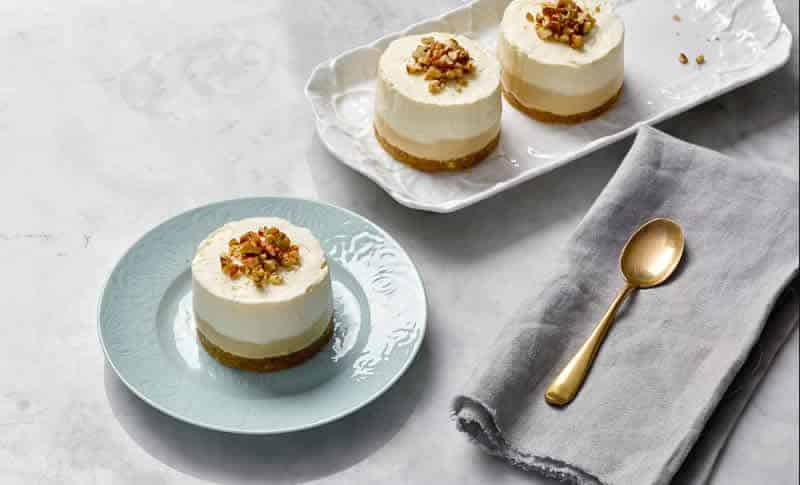 Mini cheesecakes au café et aux noix de pécan