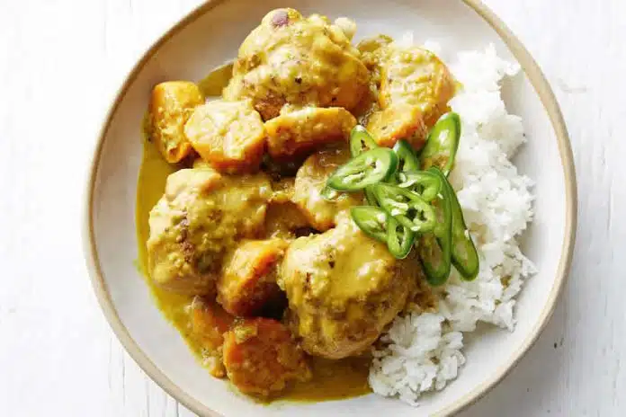 Plat de poulet curry cookeo