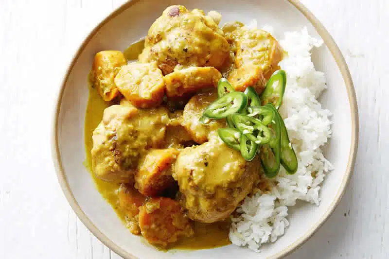 Plat de poulet curry cookeo