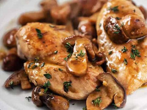 Poulet aux champignons de Paris