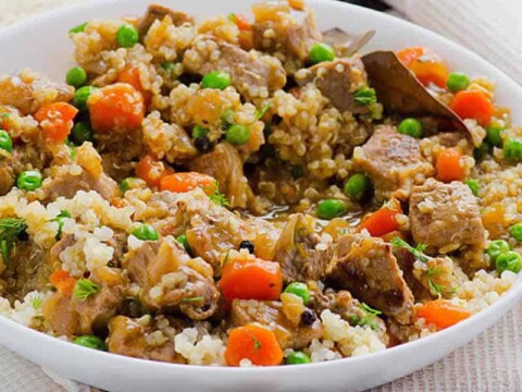 quinoa boeuf carottes petits pois cookeo
