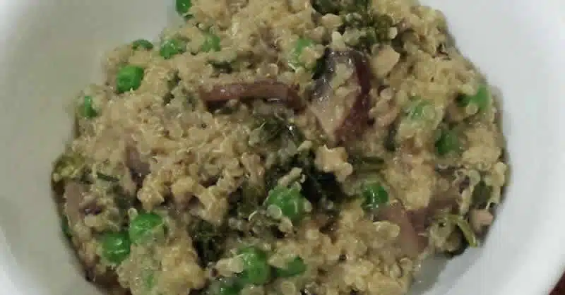 quinoa aux poireaux champignons petits pois cookeo