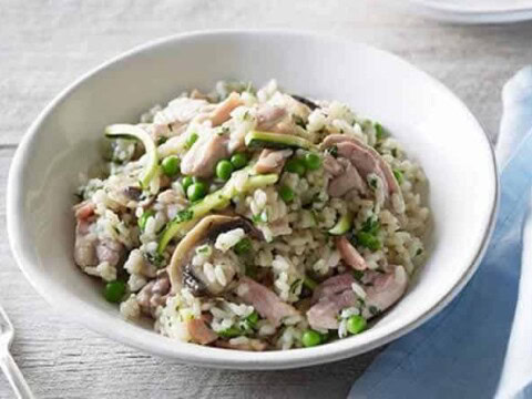 Risotto poulet bacon courgettes cookeo