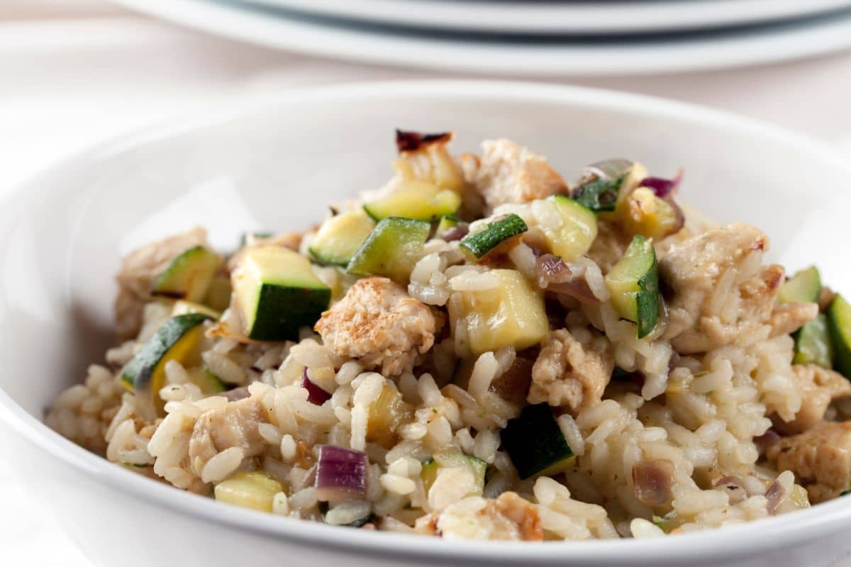 Risotto de poulet et courgettes avec cookeo