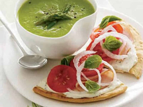 soupe asperges tartelettes dinde fume