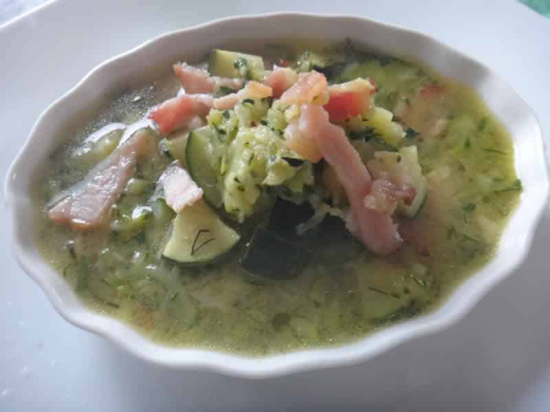 Soupe de courgette lardons cookeo
