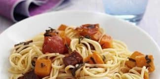 Spaghetti lardons chorizo cookeo