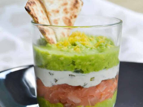 Verrines du saumon et avocat avec thermomix