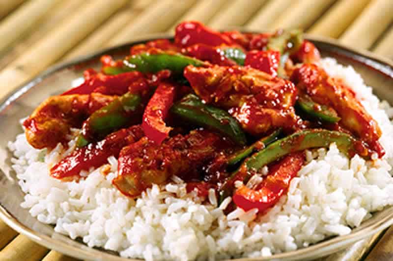 Aiguillettes de poulet aux poivrons cookeo