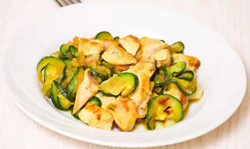 poulet aux rondelles de courgettes cookeo