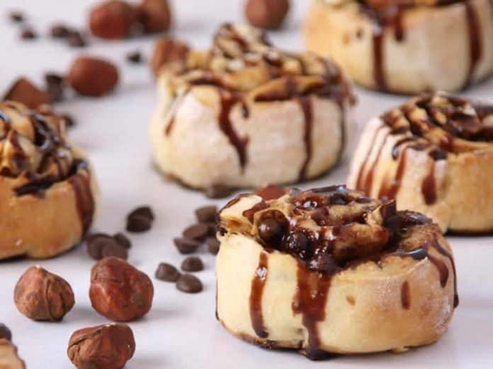 Roulés de noisette au chocolat nutella