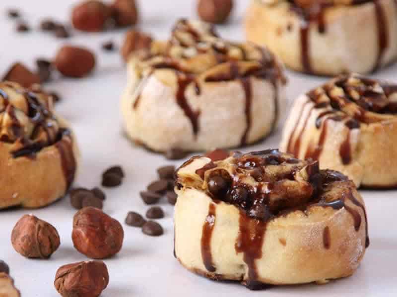 Roulés de noisette au chocolat nutella