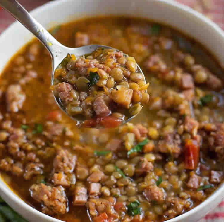 soupe de lentilles jambon cookeo