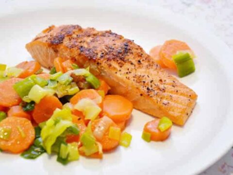 Saumon aux carottes et poireau cookeo