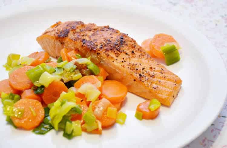 Saumon aux carottes et poireau cookeo