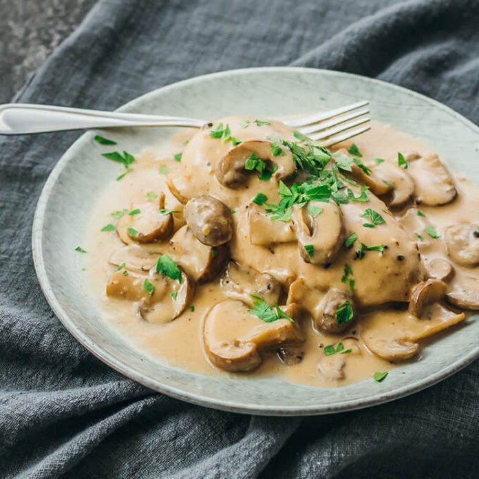 Cuisses de poulet aux champignons et crème cookeo