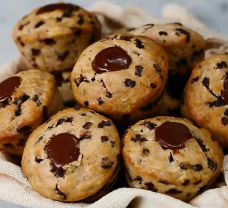 Muffins à la banane et au chocolat