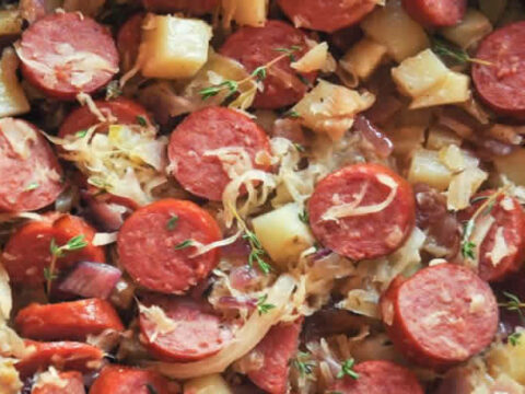 Pommes de terre aux saucisses fumées cookeo