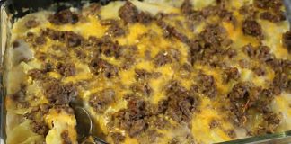 Pommes de terre cheddar et steak haché cookeo