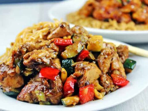 Poulet aux courgette et poivron cookeo