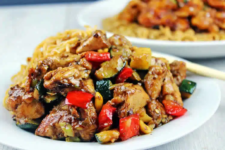 Poulet aux courgette et poivron cookeo