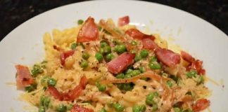 Pâtes au bacon petits pois et parmesan cookeo